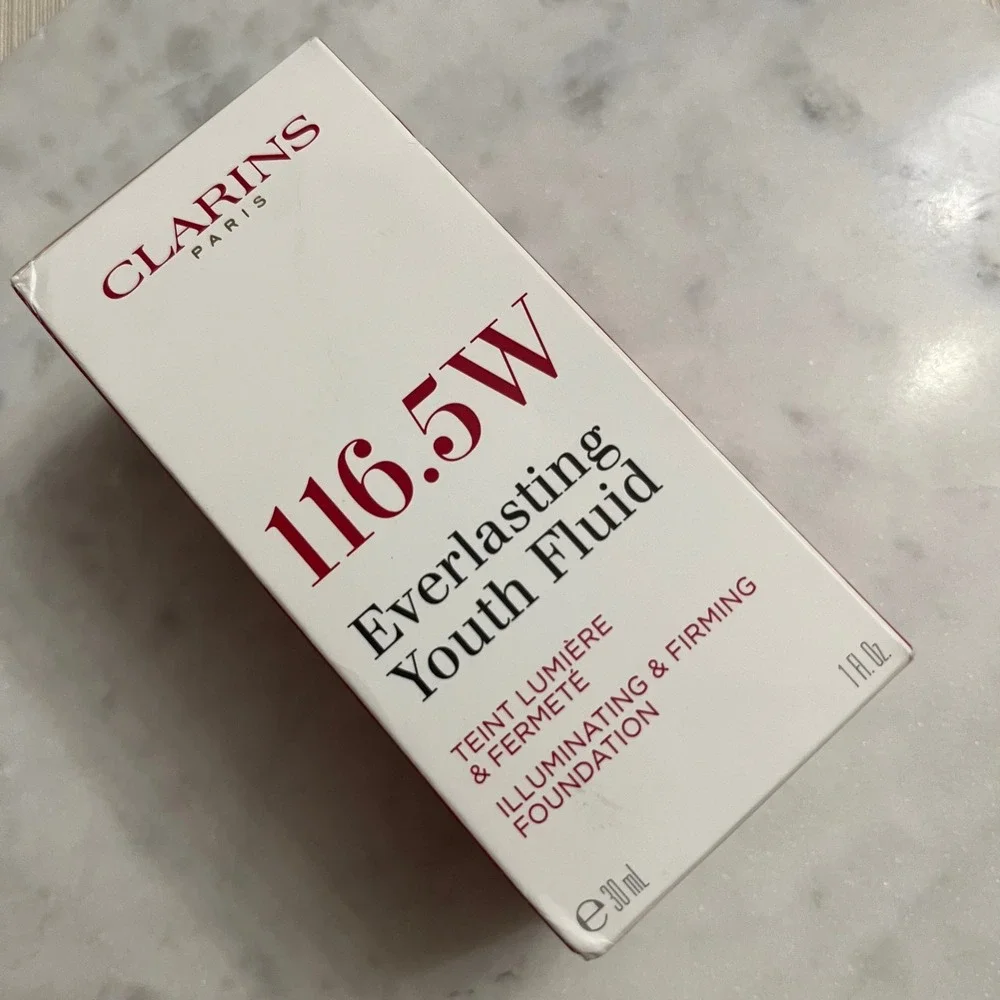 CLARINS 116.5W‎ Foundation Everlasting Youth Fluid Liquid Makeup Beauty 30ml 1oz
